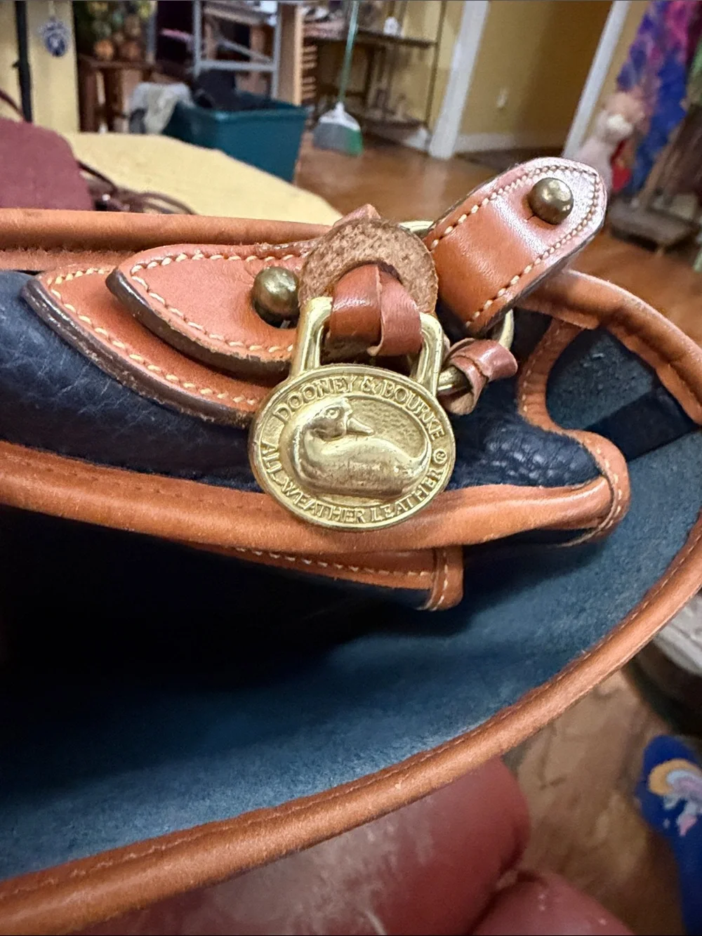 Dooney & Bourke Black and Tan Leather Briefcase Messenger